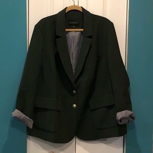 Eloquii Two Button Forest Green Blazer Sz 24